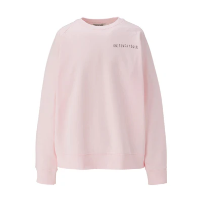 Onitsuka Tiger Pink Logo Print Embroidered Graphic Casual Crewneck Sweatshirt Unisex 2183B182-700