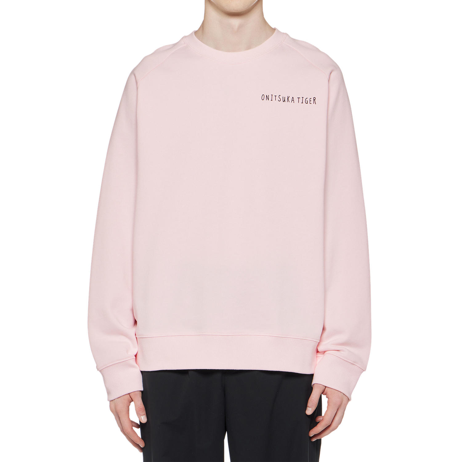 Shop Onitsuka Tiger Crewneck Sweatshirt Unisex Pink Graphic Logo Embroider Casual. 2183B182-700