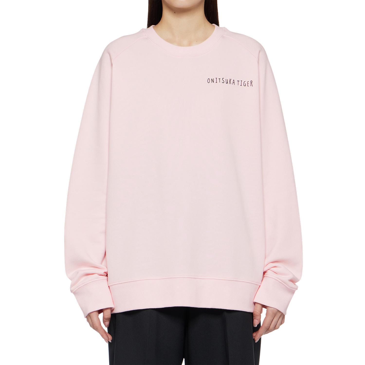 Details for Onitsuka Tiger Crewneck Sweatshirt Unisex Pink Graphic Logo Embroider Casual. 2183B182-700