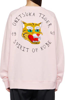 Onitsuka Tiger Crewneck Sweatshirt Unisex Pink Graphic Logo Embroider Casual. 2183B182-700 Sizing Onitsuka Tiger Crewneck Sweatshirt Unisex Pink Graphic Logo Embroider Casual. 2183B182-700