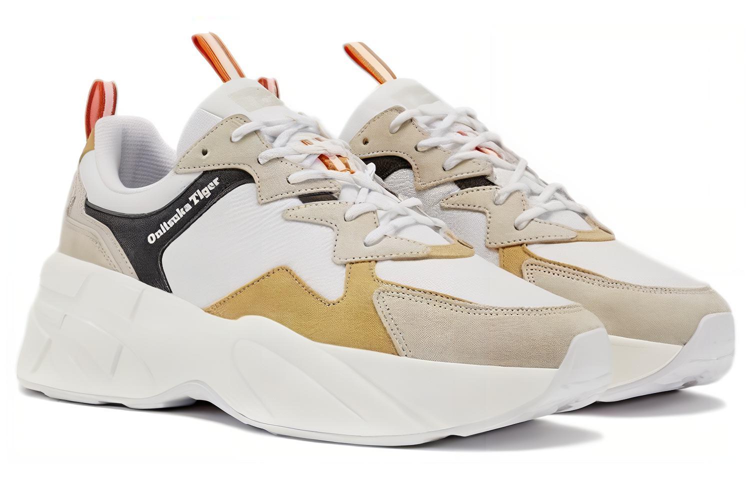 Lookbook オニツカタイガー PLEAKER  白ベージュ黄 1183C037-100