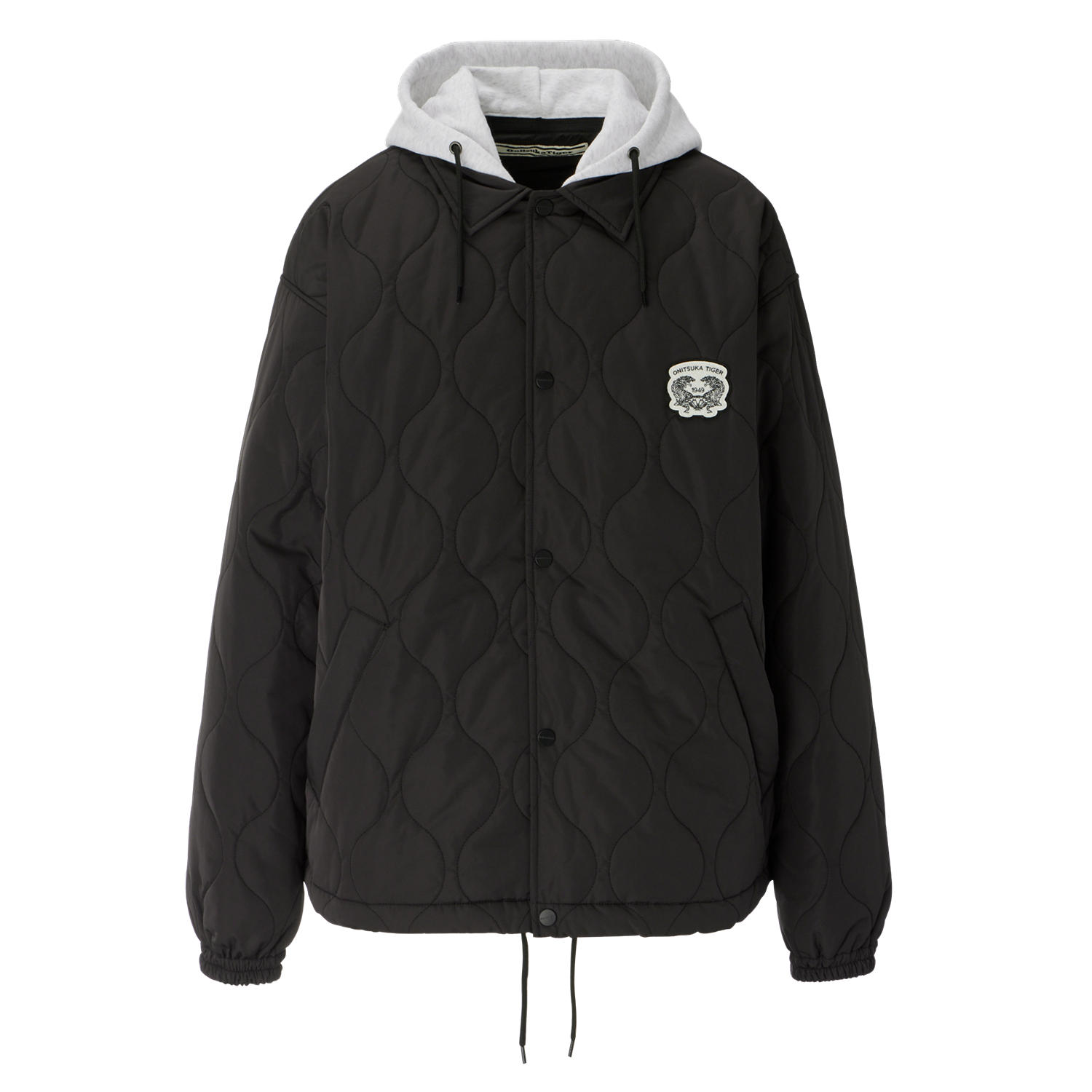 Onitsuka Tiger Quilted Hoodie Button-Up Jacket Unisex Black 2183B416-001