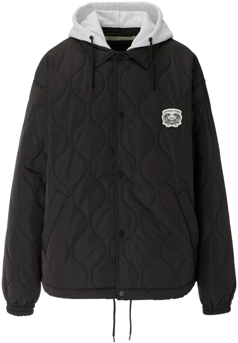 onitsuka-tiger-quilted-hoodie-button-up-jacket-unisex-black-2183-b416-001
