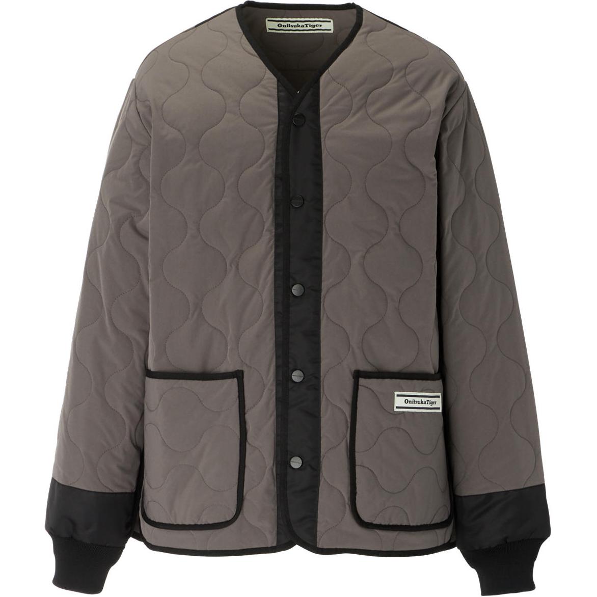 Onitsuka Tiger Quilted Khaki Button-Up Casual Jacket Unisex 2183B415-020