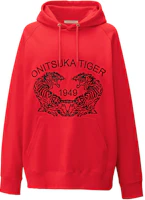 Onitsuka Tiger Red Sweat Hoodie with Embroidered Logo Design Unisex 2183B185-600 Onitsuka Tiger Red Sweat Hoodie with Embroidered Logo Design Unisex 2183B185-600