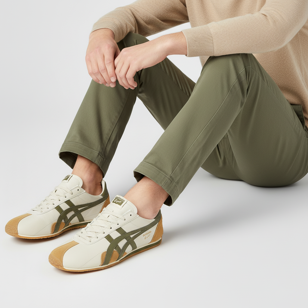 Order Onitsuka Tiger Runspark 'Beige Hijau Zaitun Kuning Mustard' 1183B480-200