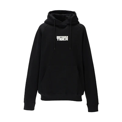 Onitsuka Tiger Sweat Hoodie Black Unisex Pullover with Letter Print 2183B279-001