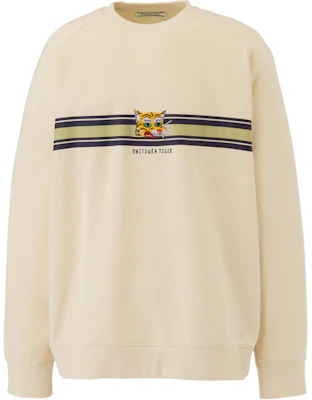 Onitsuka Tiger Crewneck Sweater Unisex Off-White Garis Kartun. 2183B378-250 Buy Onitsuka Tiger Crewneck Sweater Unisex Off-White Garis Kartun. 2183B378-250