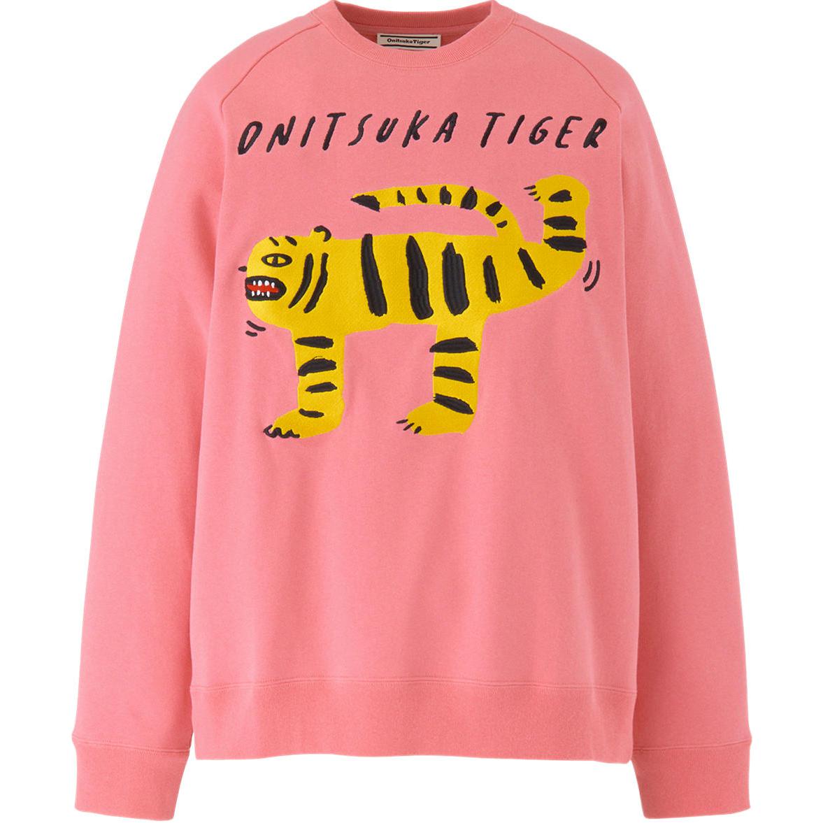 Onitsuka Tiger Sweat Top Unisex Casual Crewneck Sweatshirt Pink 2183B410-700