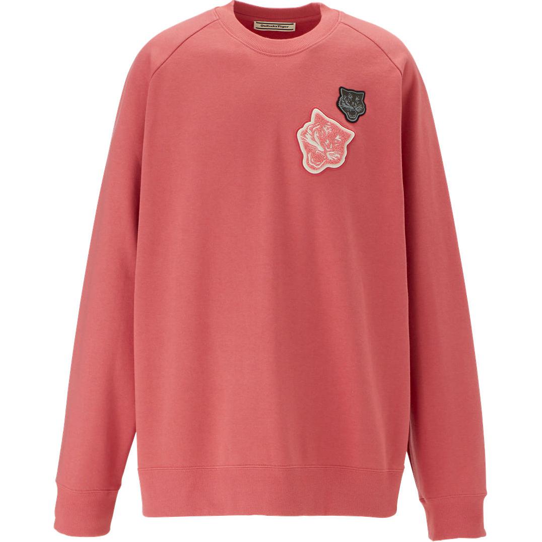 Onitsuka Tiger Sweat Top Unisex Pink Raglan Crewneck Printed Long Sleeve 2183B248-700
