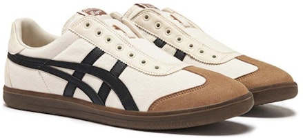 鬼塚虎 Tokuten 白棕黑色无带休闲鞋 1183C248-200 Order 鬼塚虎 Tokuten 白棕黑色无带休闲鞋 1183C248-200