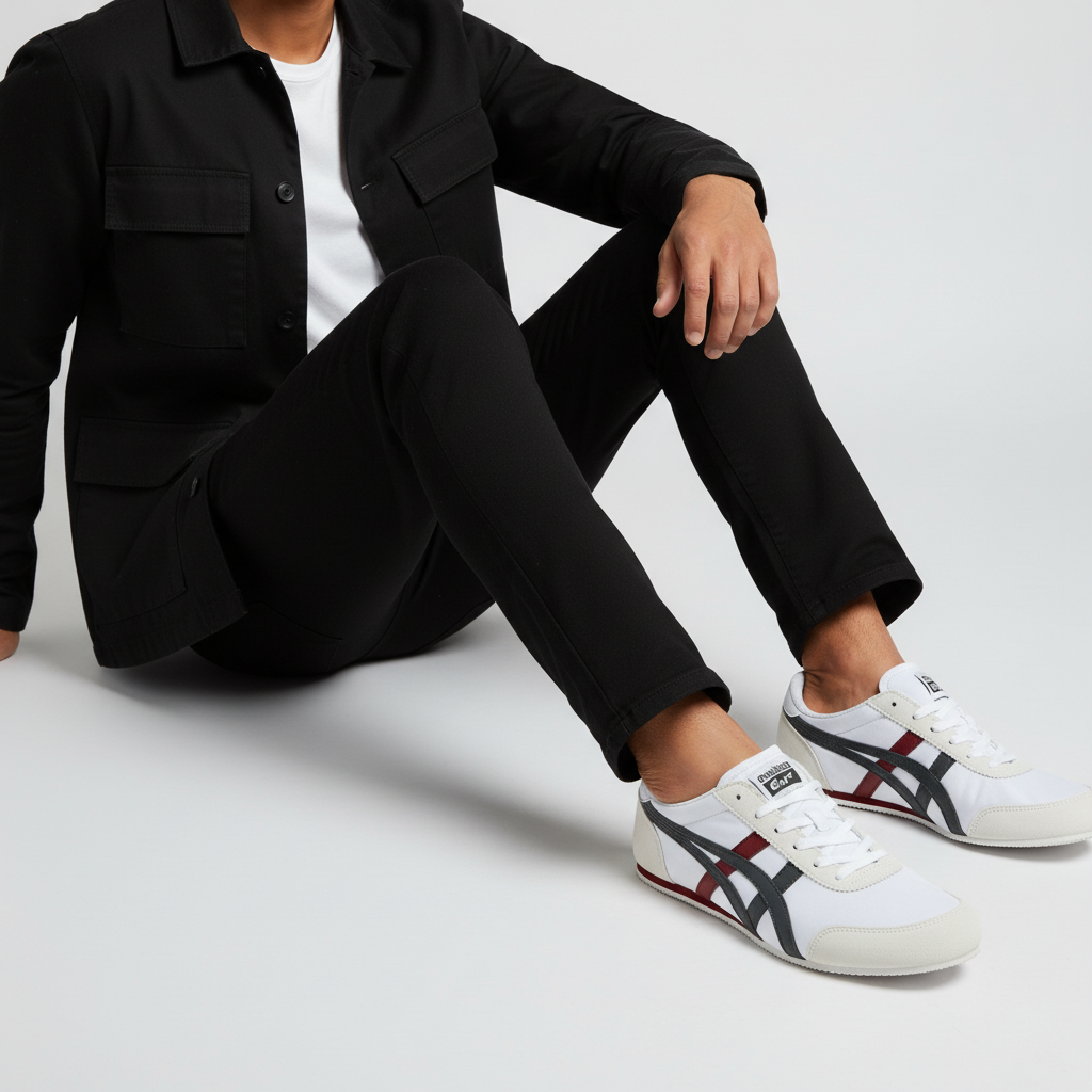 Order 오니츠카 타이거 트랙 트레이너 화이트 블랙 레드 1183B477-101