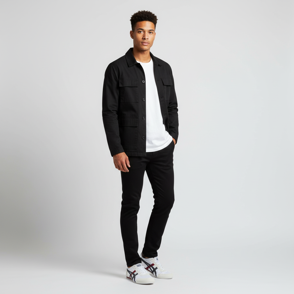 Lookbook 오니츠카 타이거 트랙 트레이너 화이트 블랙 레드 1183B477-101