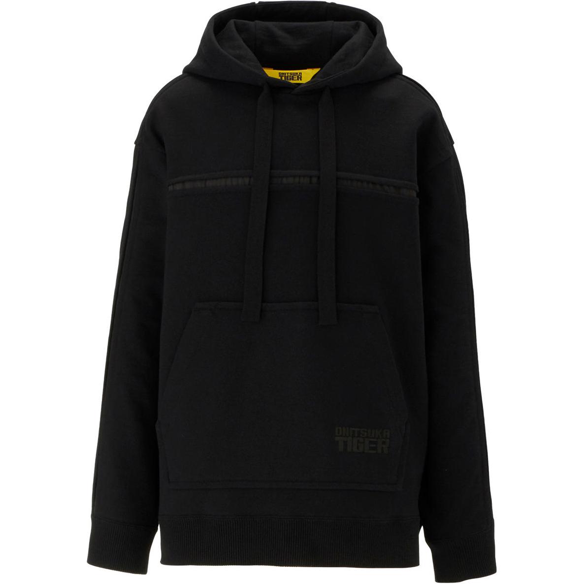 Onitsuka Tiger Unisex Black Hoodie Comfortable Solid Color Design 2183B219-001