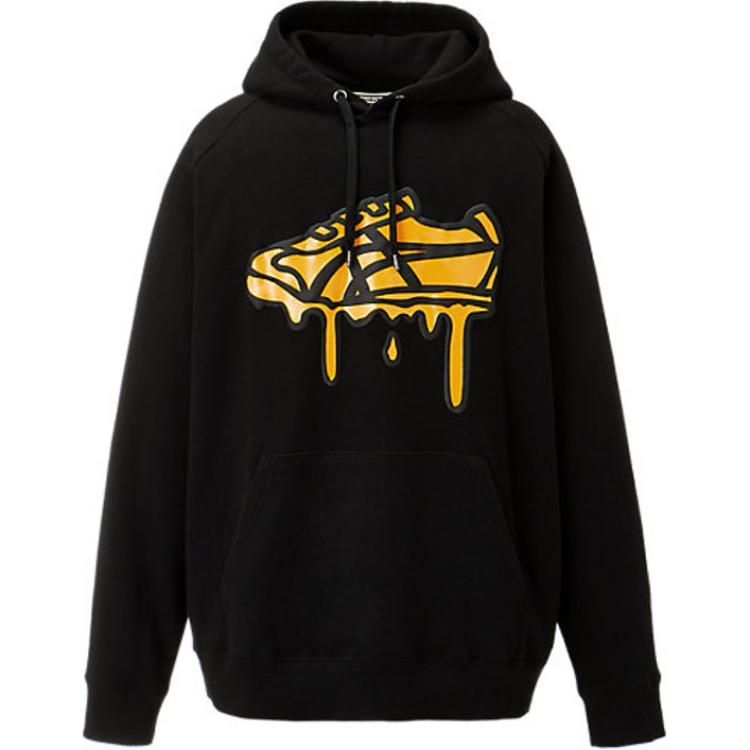 Onitsuka Tiger Unisex Black Hoodie with Print and Raglan Sleeves 2183B055-001