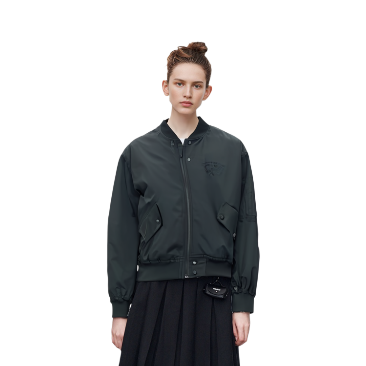 Details for Chaqueta negra unisex Onitsuka Tiger con cremallera y cuello alto. 2183B316-001