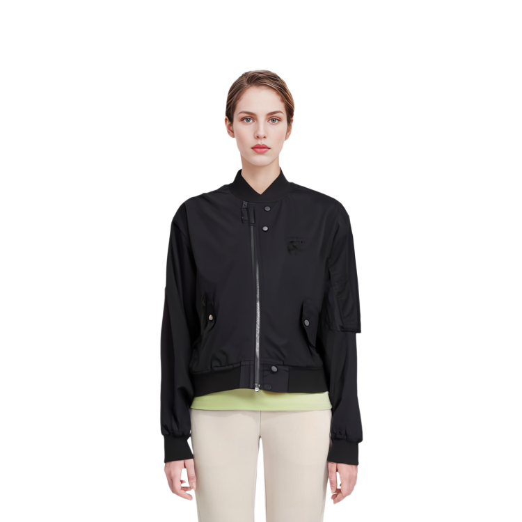 Sizing Chaqueta negra unisex Onitsuka Tiger con cremallera y cuello alto. 2183B316-001