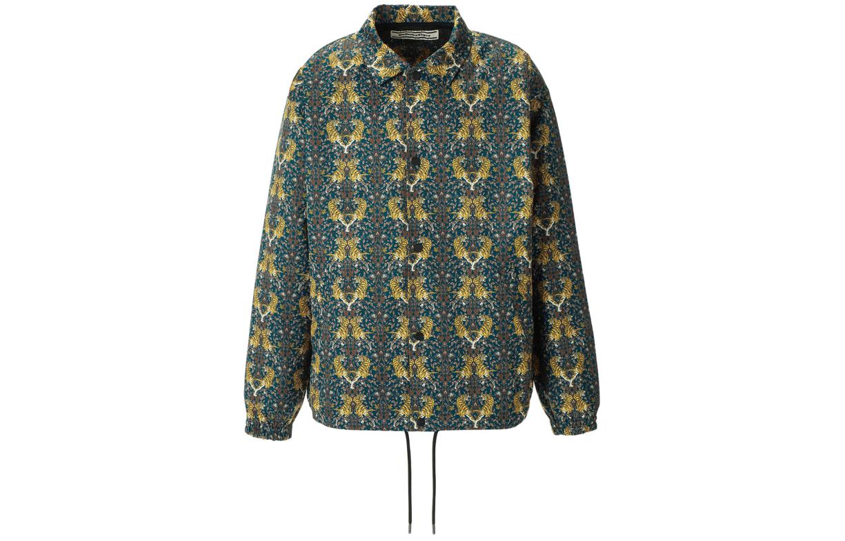Onitsuka Tiger Unisex Blue Jacket with Yellow Print - Casual Long Sleeve Design 2181A790-400