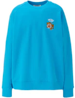 Onitsuka Tiger Unisex Blue Solid Color Crewneck Oversized Long Sleeve Sweatshirt 2183B183-301 Onitsuka Tiger Unisex Blue Solid Color Crewneck Oversized Long Sleeve Sweatshirt 2183B183-301