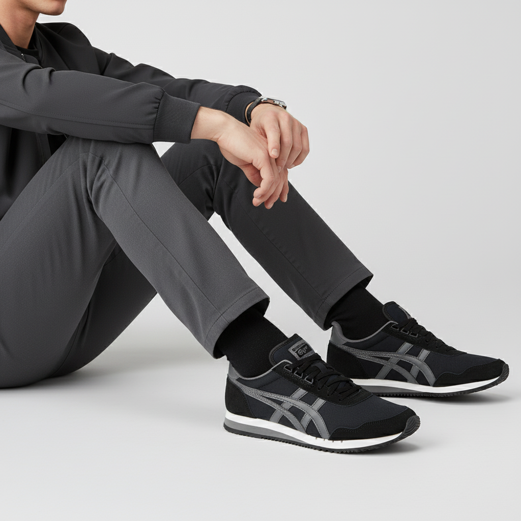 Order Onitsuka Tiger Unisex Dualio Kasut Lari Hitam D631N-9011