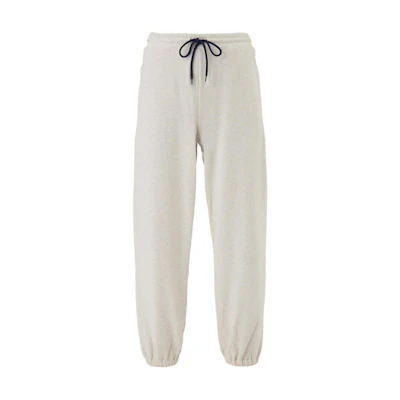 Onitsuka Tiger Unisex Jogger Pants Mid-Waist White with Logo Graphic Design. 2183B376-020