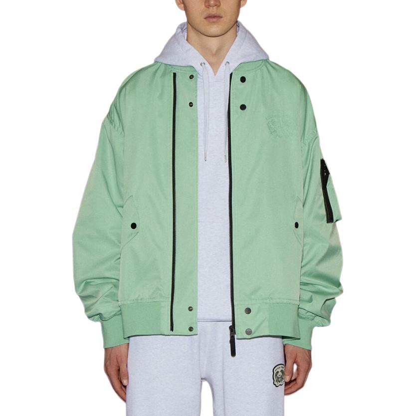 Shop Chaqueta Unisex Verde Claro con Cremallera y Cuello Alto Onitsuka Tiger. 2183B316-301