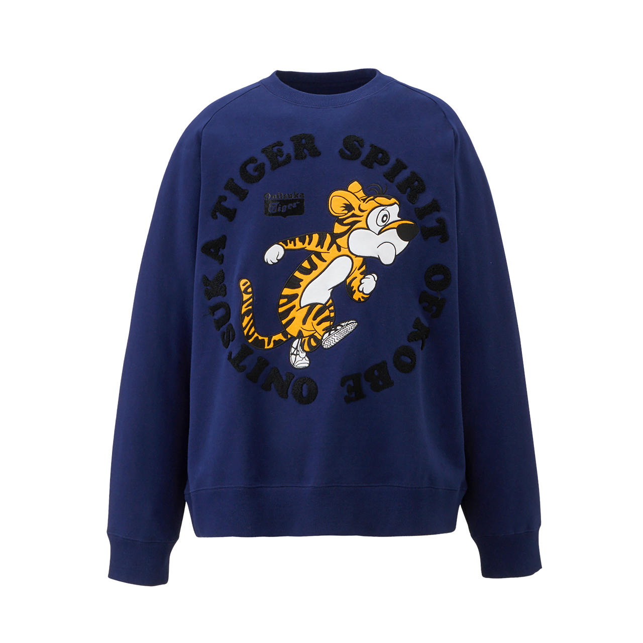 Onitsuka Tiger Unisex Navy Cartoon Letter Graphic Crewneck Sweatshirt 2183B180-400