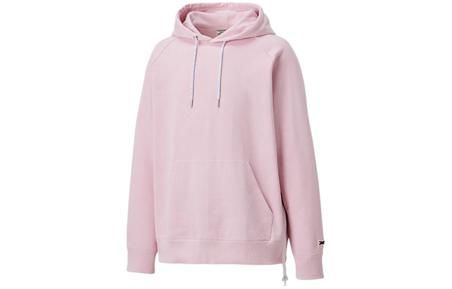 Onitsuka Tiger Unisex Pink Hoodie - Solid Color, 100% Cotton 2183A988-700
