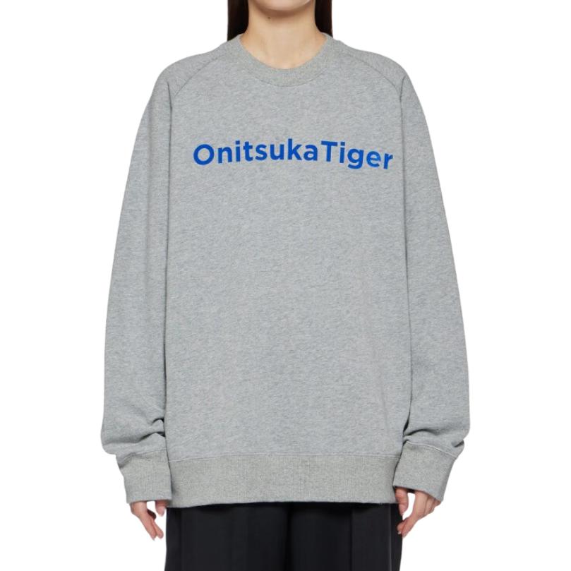 Shop Sudadera Unisex Cálida Onitsuka Tiger Cuello Redondo Gris Claro. 2183B307-020