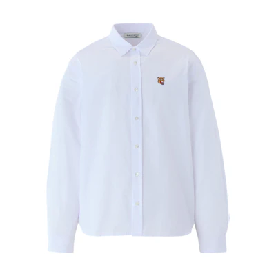 Onitsuka Tiger Unisex White Long Sleeve Button-Up Polo Shirt 2183B395-100