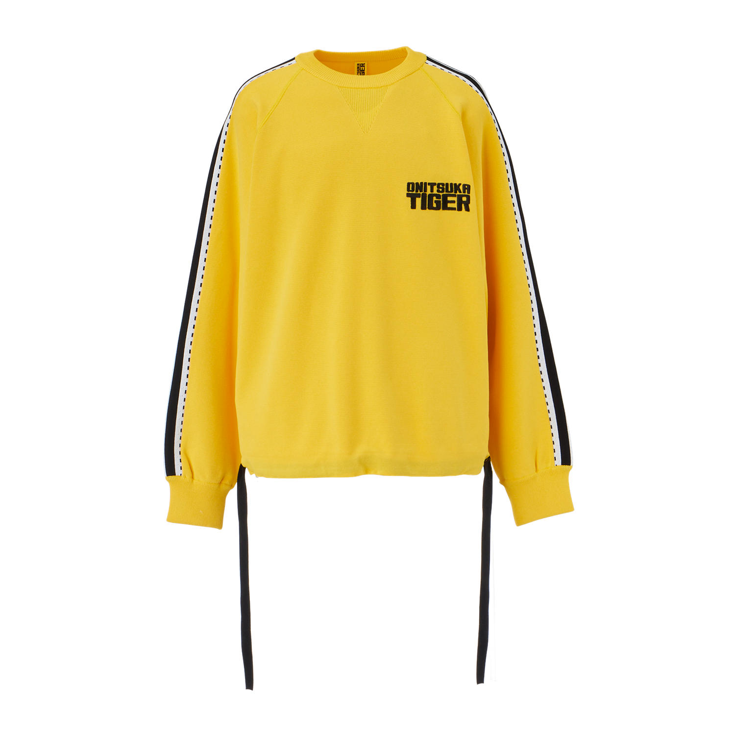 Onitsuka Tiger Unisex Yellow Crewneck Pullover Sweatshirt with Logo Design 2183B266-750