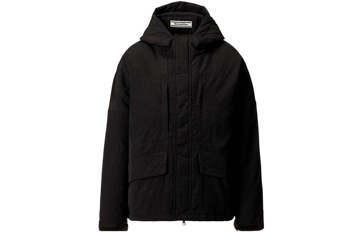 Onitsuka Tiger Winter Coat Series Black Hooded Casual Jacket 2181A545-001