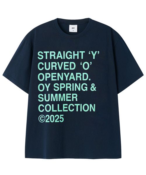Order OPENYARD (OY) 粗体字海军蓝T恤 OYBFS1TE050NA
