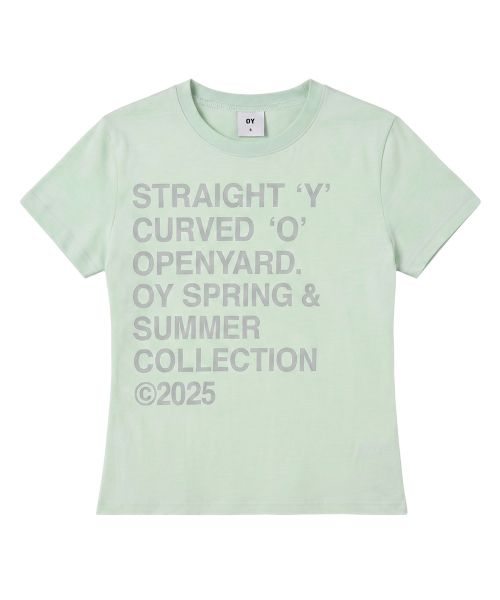 Lookbook OPENYARD (OY) 粗字母T恤 - 薄荷绿 OYBFS1TE050MN