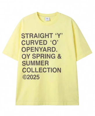 OPENYARD (OY) Bold Letters Yellow Tee OYBFS1TE050YE Order OPENYARD (OY) Bold Letters Yellow Tee OYBFS1TE050YE