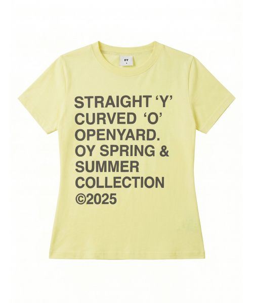 Shop OPENYARD (OY) Bold Letters Yellow Tee OYBFS1TE050YE