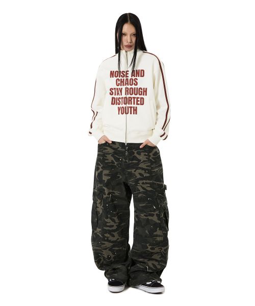 Shop OPENYARD (OY) Noise Chaos White Track Jacket OYBFS1OU006WH