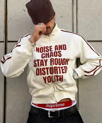 OPENYARD (OY) Noise Chaos White Track Jacket OYBFS1OU006WH Purchase OPENYARD (OY) Noise Chaos White Track Jacket OYBFS1OU006WH