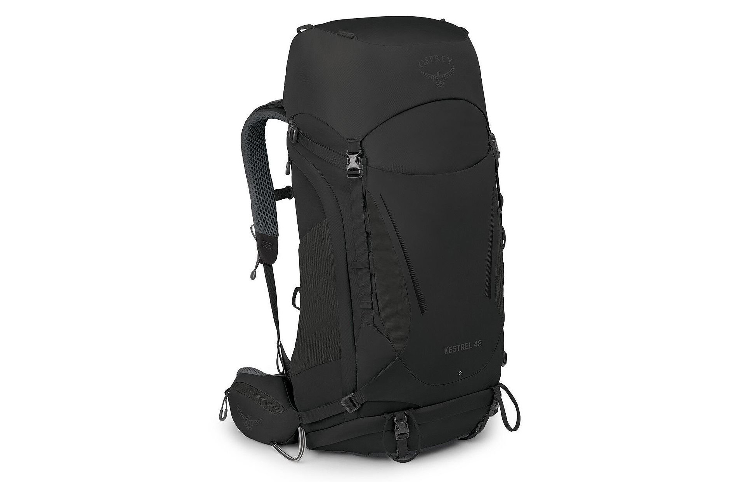 Osprey Kestrel 48L Black Nylon Outdoor Backpack for Men - Sustainable Material. 10004759-BLACK