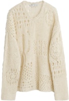 OUR LEGACY Beige V-Neck Crochet Knit Sweater with Ribbed Cuffs. M4233VCB OUR LEGACY Beige V-Neck Crochet Knit Sweater with Ribbed Cuffs. M4233VCB