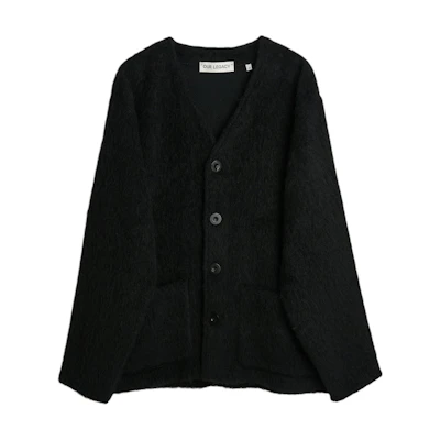 OUR LEGACY Black Wool Cardigan Sweater V-Neck Button-Up M4206CBM