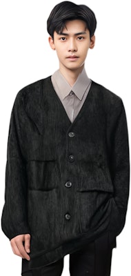 OUR LEGACY Cárdigan de Lana Negra con Botones y Escote en V M4206CBM Details for OUR LEGACY Cárdigan de Lana Negra con Botones y Escote en V M4206CBM