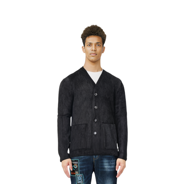 Sizing OUR LEGACY Cárdigan de Lana Negra con Botones y Escote en V M4206CBM