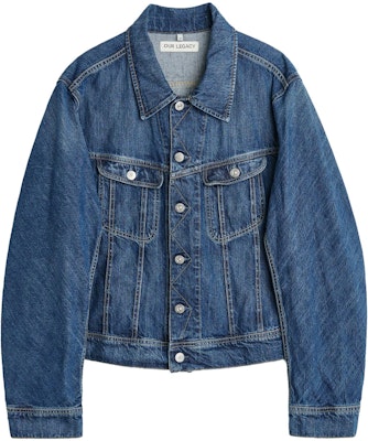 OUR LEGACY Jaket Denim Biru dengan Kerah Single Breasted dan Saku Flap Miring M4235RWB Buy OUR LEGACY Jaket Denim Biru dengan Kerah Single Breasted dan Saku Flap Miring M4235RWB