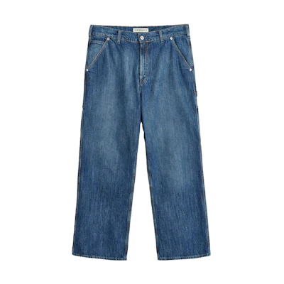 OUR LEGACY Blue High-Waisted Jeans with Back Patch Pocket. M4235JWB
