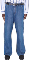 Shop OUR LEGACY 藍色高腰牛仔褲附背面貼袋。 M4235JWB