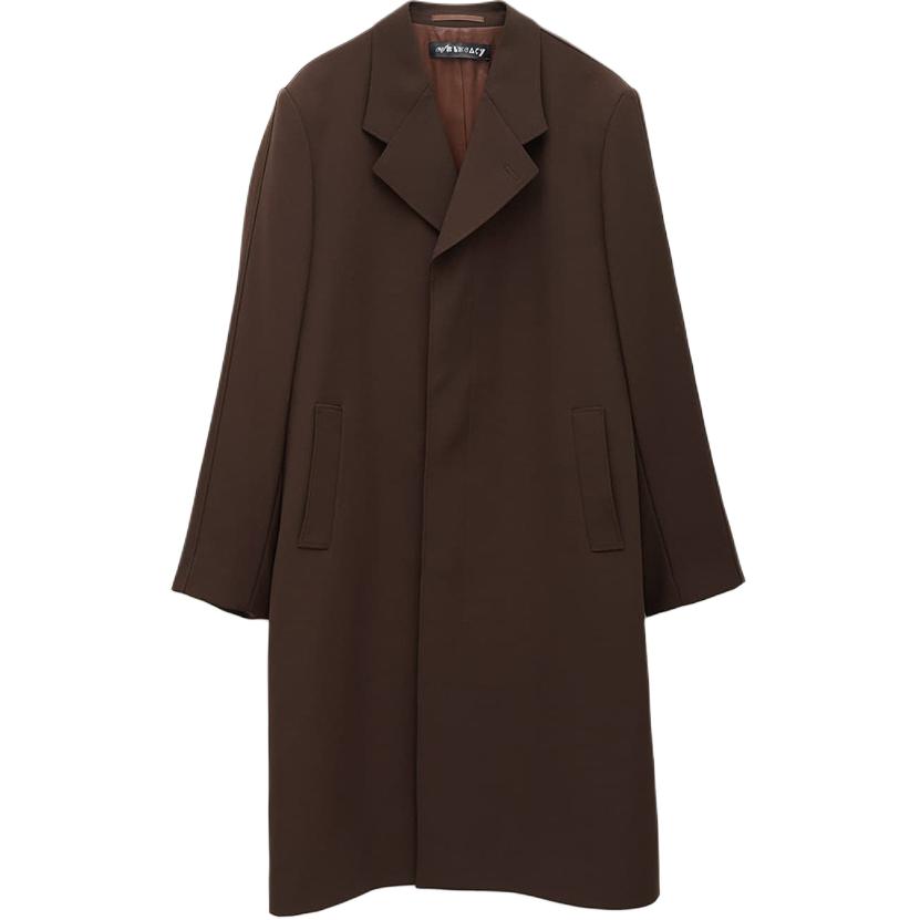 OUR LEGACY  Brown Single Button Long Coat Relaxed Fit M4221UDB