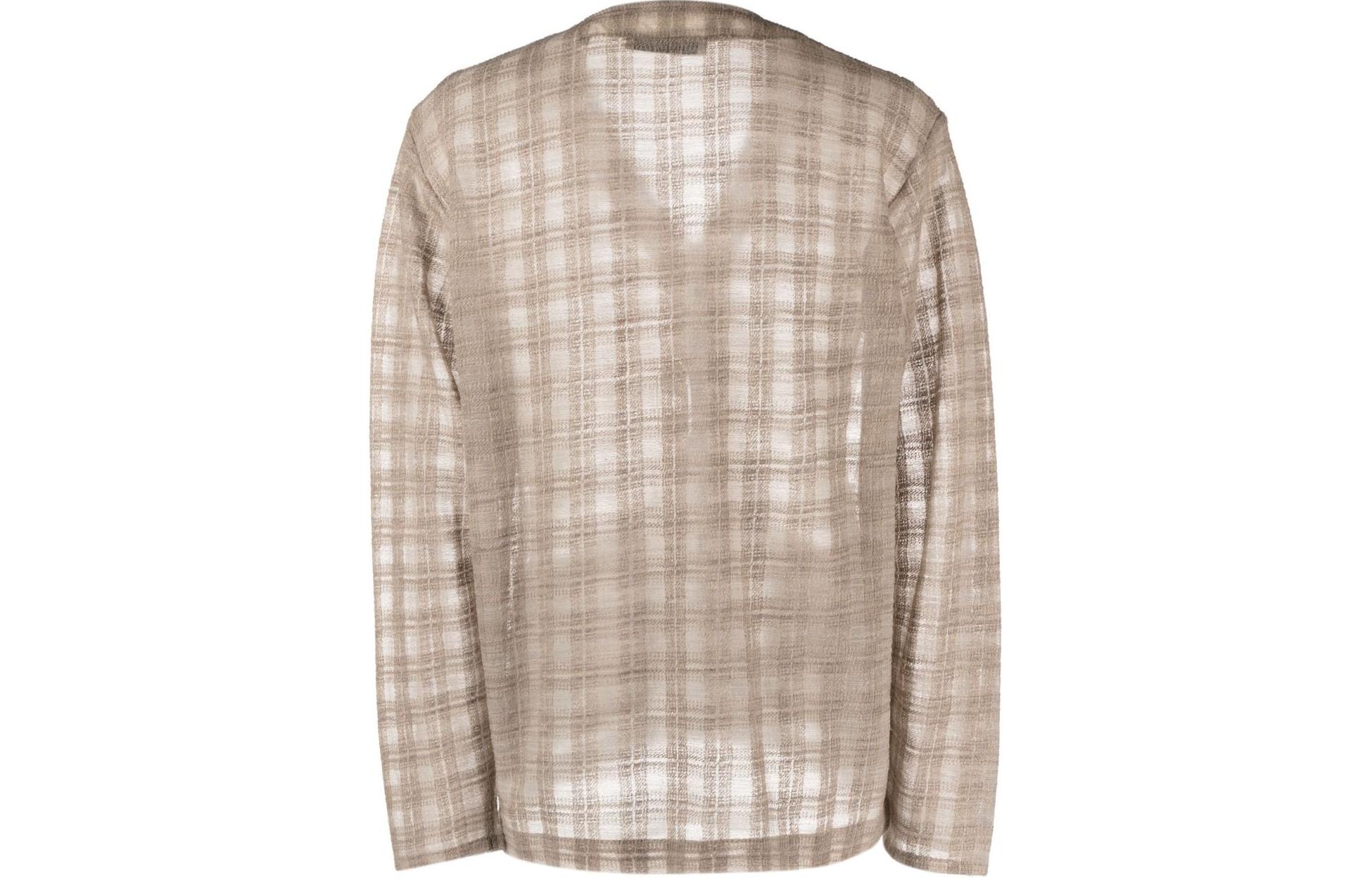 Lookbook OUR LEGACY Camisa Marrón Cuadros de Manga Larga con Botones y Escote en V M2236CG