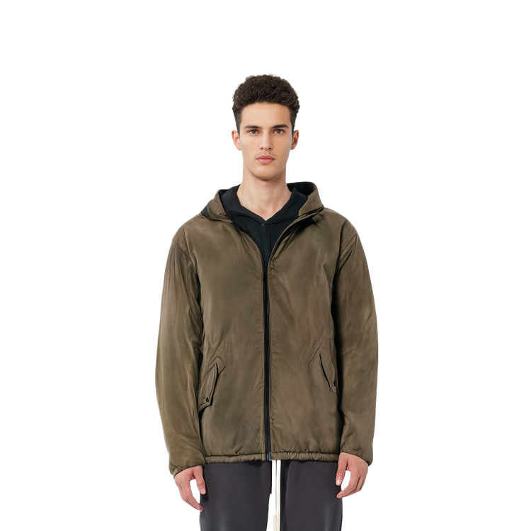 Details for OUR LEGACY Relaxed Fit Drawstring Hooded Parka Hijau Zaitun. M4221VOD