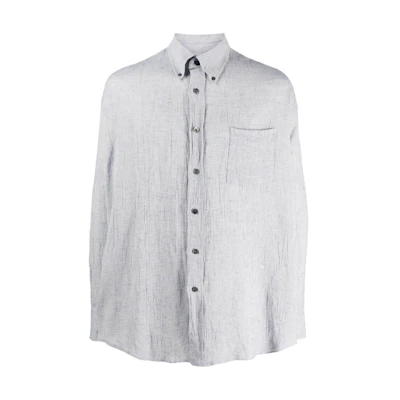 OUR LEGACY Solid Color Point Collar Pocket Long Sleeve Shirt Light Blue M2232BMB